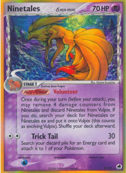 2006 Pokemon Dragon Frontiers Ninetales (Delta Species) 8/101 DMG - HP